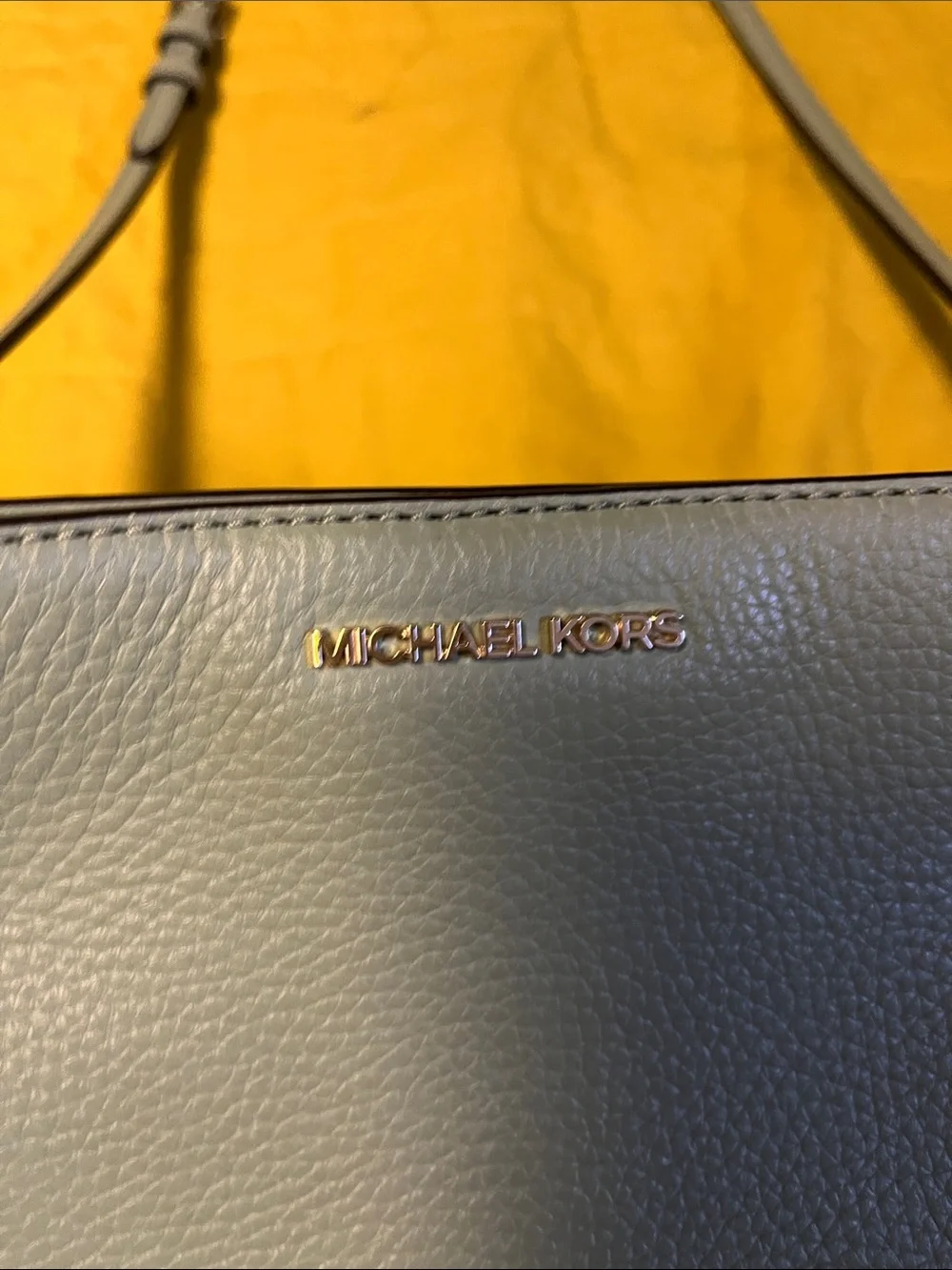 Michael Kors mint green Pebbled Leather Shoulder Bag